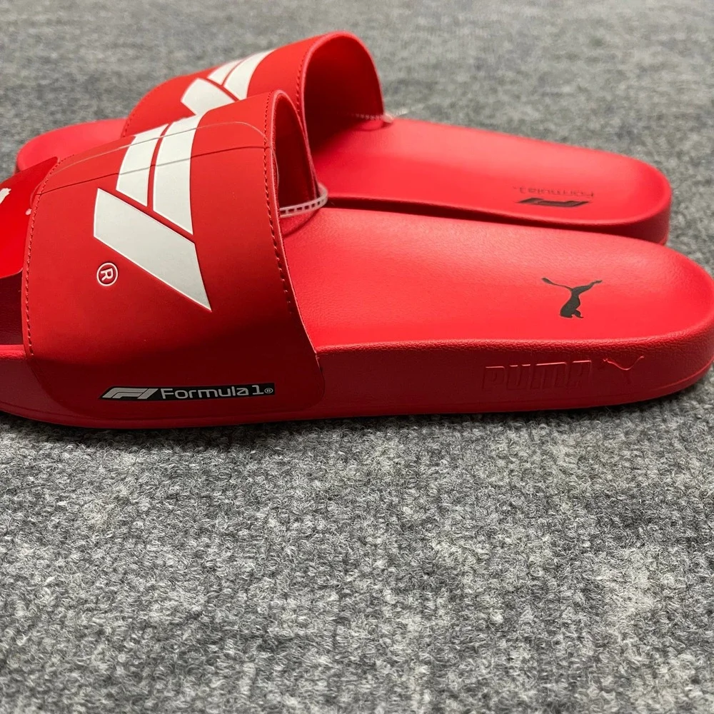 Puma Formula 1 F1 Slides Mens Size 11 Red Leadcat 2.0 Racing Sandals Flip Flops